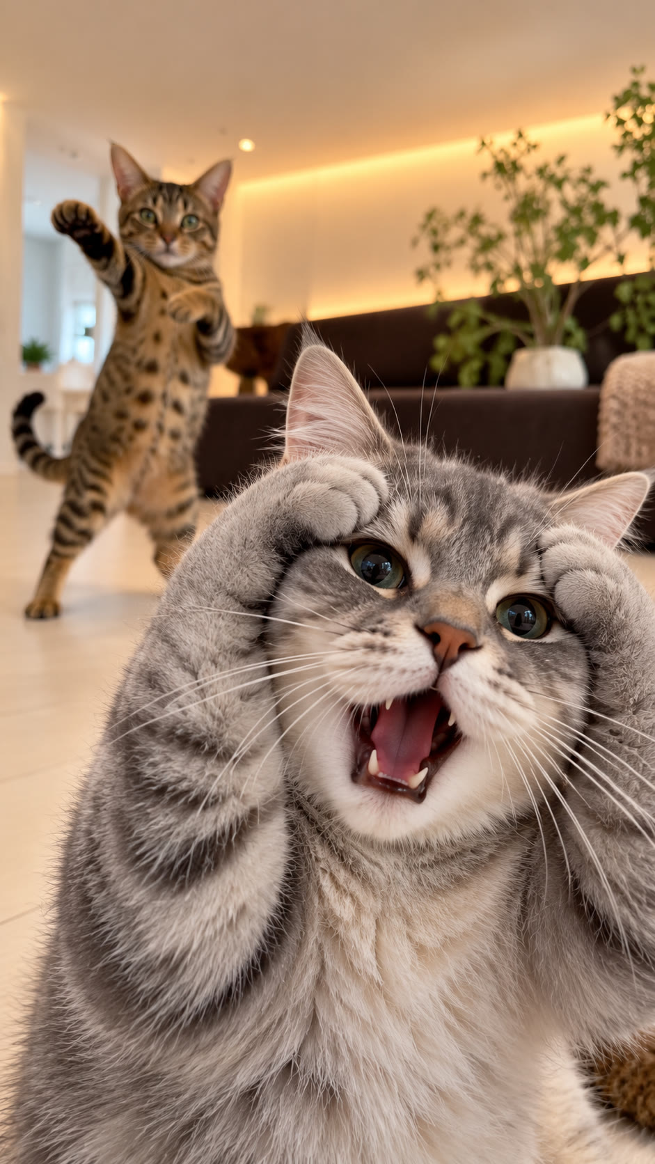 Pets scene concept with two cats